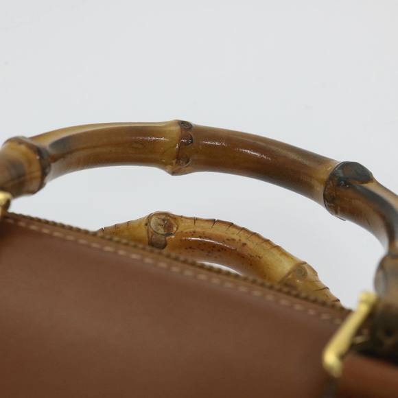 GUCCI Bamboo Hand Bag Leather 2way Brown 007 1014 0231 0 Auth 59000 - Picture 8 of 16